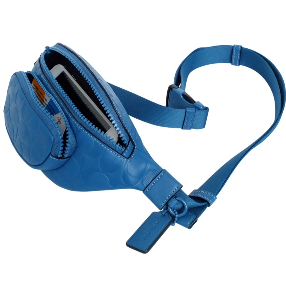 Coach Blue Belt Bag with Sleek Crescent Design - Picture 3 of 13
